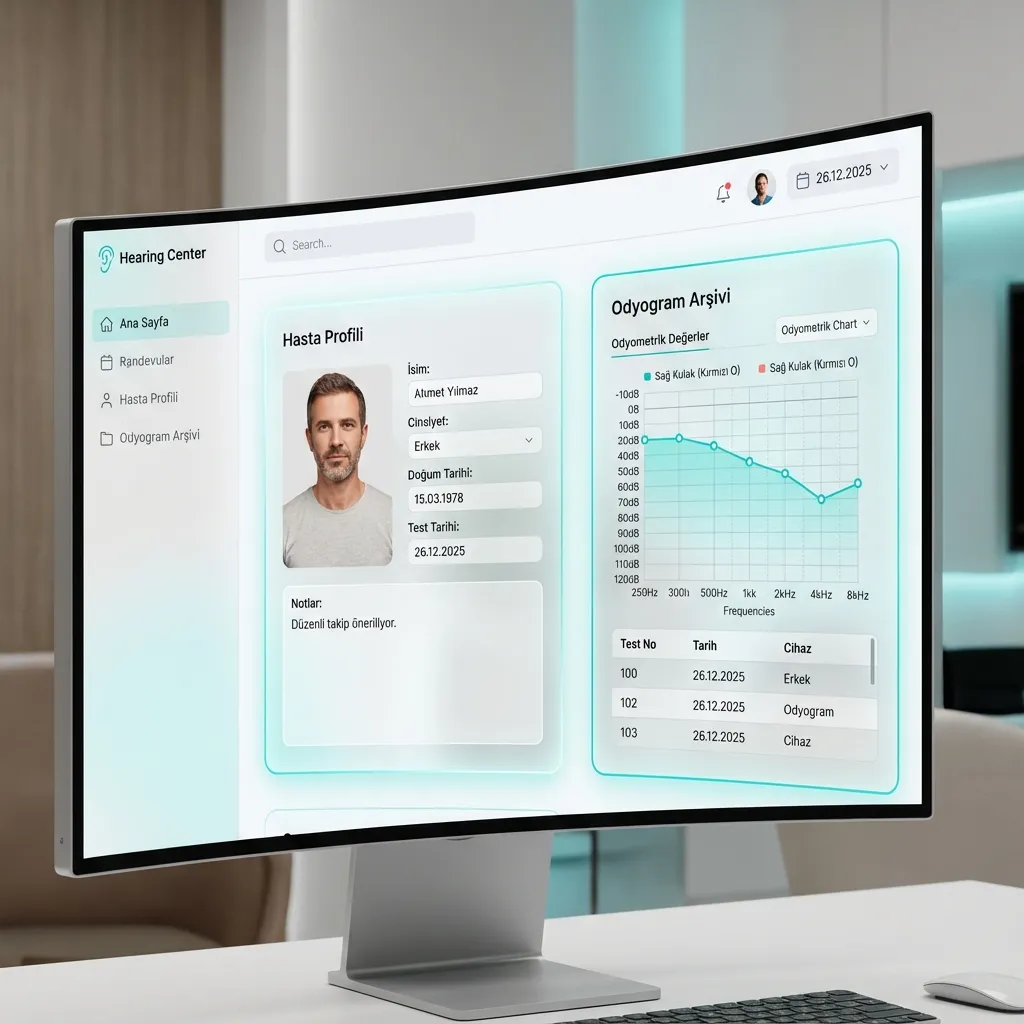 Patient profile and audiogram archive screen