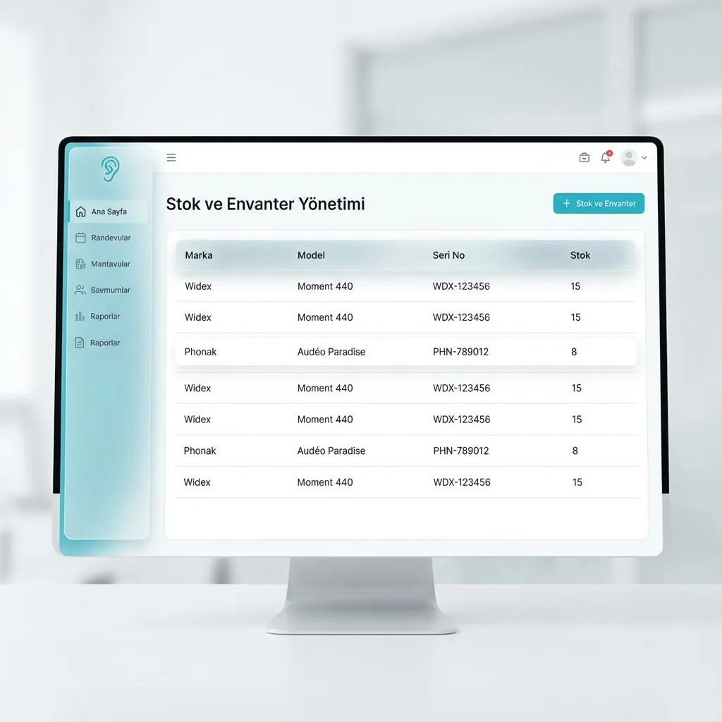Stock and inventory tracking screen